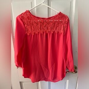 Coral long sleeve top